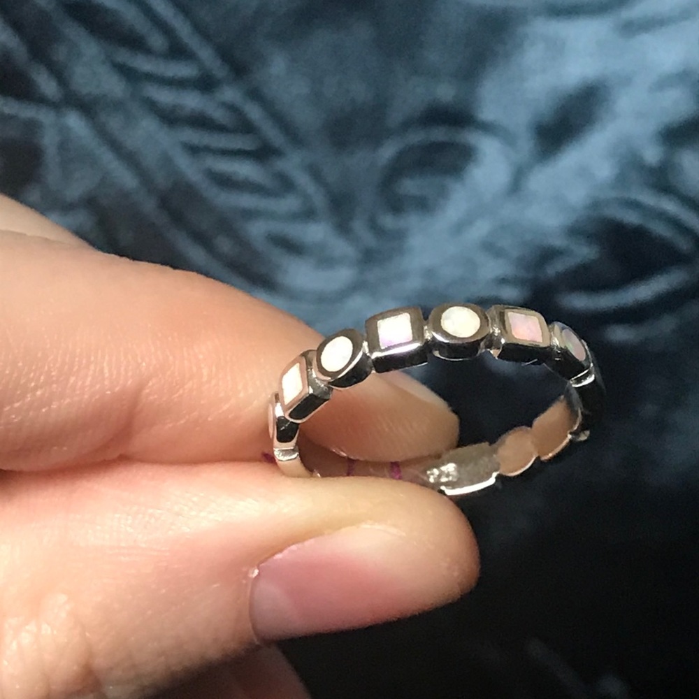 Modern mix white opal decor band